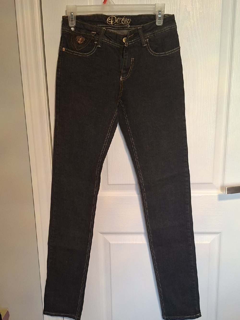 Dereon‎ Black Skinny Jeans with Contrast Stitching